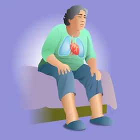 Ilustracja przedstawiająca pacjenta lub osobę poszukującą badań klinicznych nad nowymi metodami leczenia i lekami na niewydolność serca.
